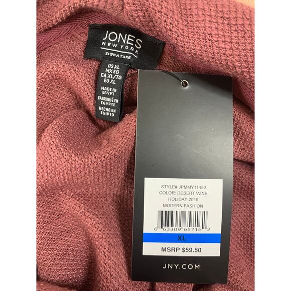 Jones New York Womens Dessert Wine Pink Cowl Neck Hi Low Hem Sweater XL NEW - Picture 6 of 10
